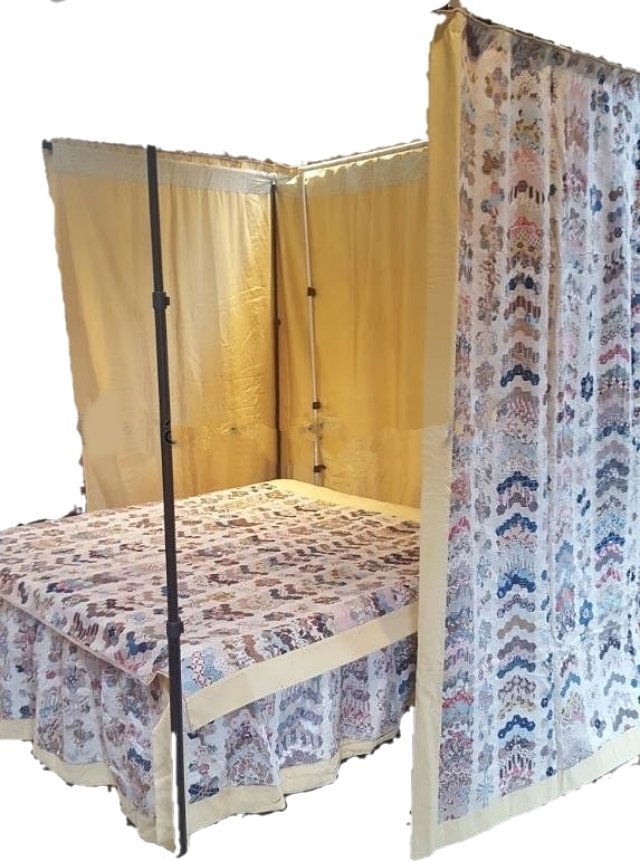 c1830s Patchwork Hexagon Chintz Bed Suite with Curtains (1 of 20)