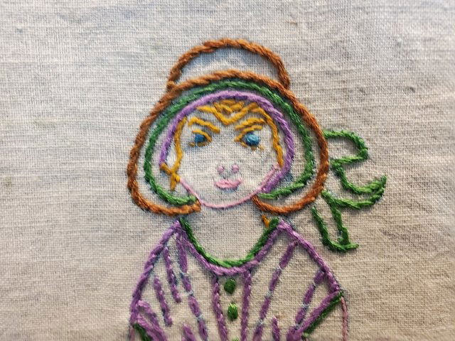 Hand Embroidered Vintage c1930s Quilt Top (1 of 15)