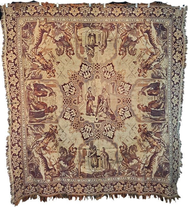 Early 1900s Woven Jacquard Table Cover Middle Eastern (1 of 13)