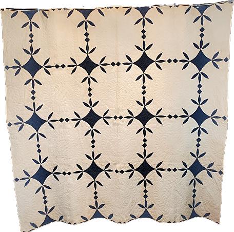 Antique NY Indigo Applique Quilt (1 of 12)