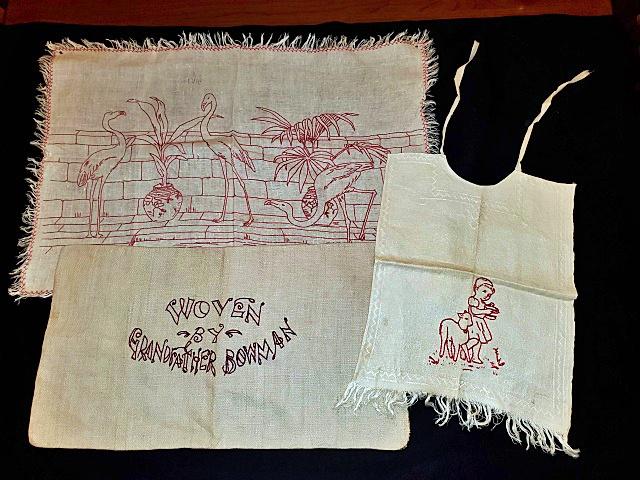 3 Hand Embroidered Redwork Textiles (1 of 11)