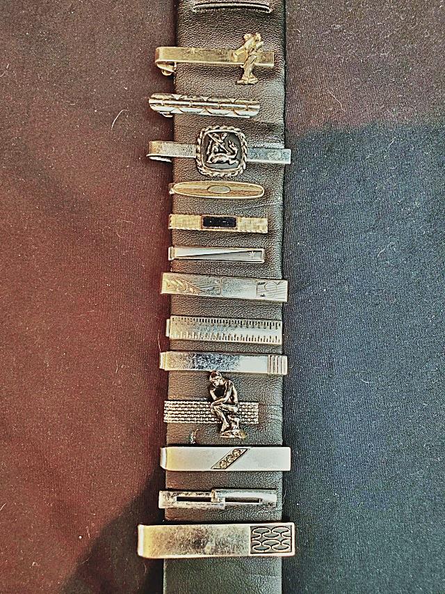Vintage Mens Tie Bar 5- Ruler, Thinker, Golf (1 of 7)