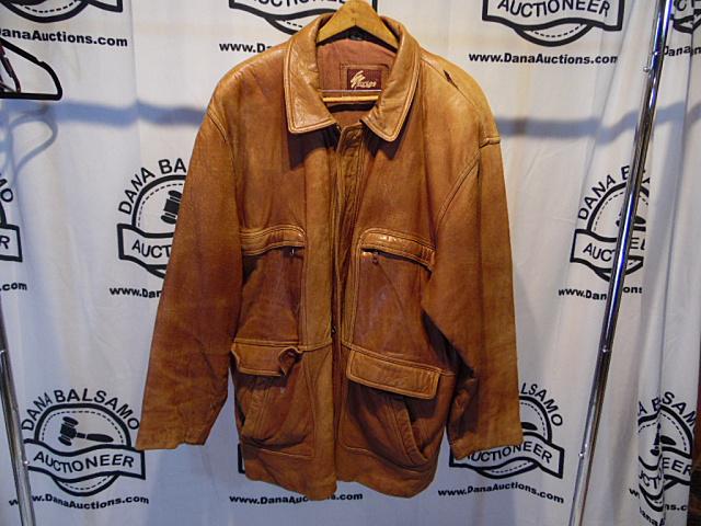 Vintage Mens 2X Brown Leather Jacket Ron Lee (1 of 11)