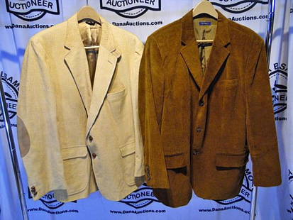 2 Vintage Mens Corduroy Jackets: 2 Vintage Mens Corduroy Jackets, they appear to be very large, probably XXL. I see a small tag in the beige one that reads 50. But I am not sure if that refers to the size. The beige one was made in E