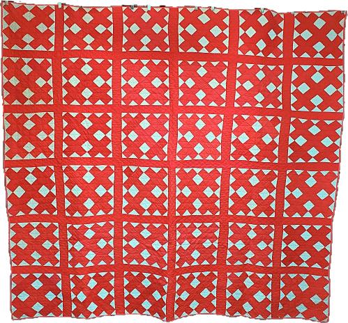 Antique Quilt - Red White Washingtons Pavement (1 of 7)