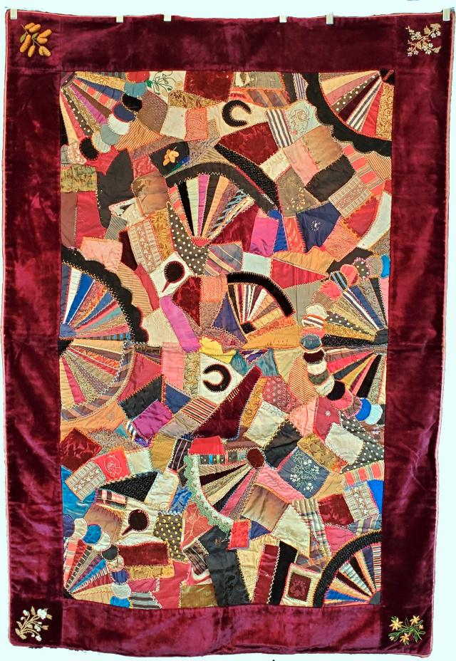 Antique Victorian Silk Crazy Quilt (1 of 13)