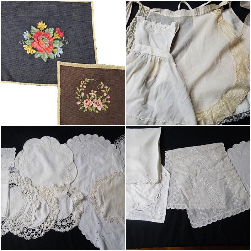 Vintage Linen Grouping with Needlepoint (1 of 19)