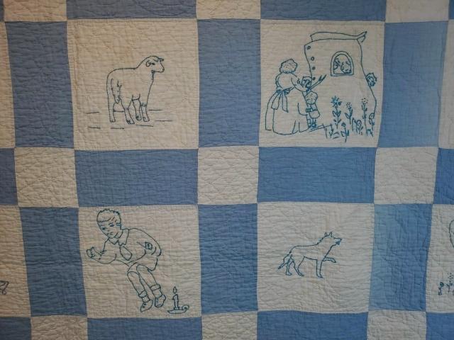 Vintage Blue Work Quilt 1933 (1 of 15)