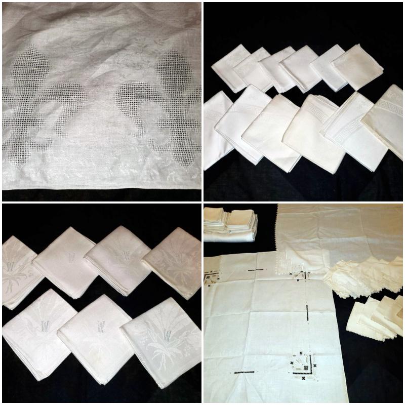 Vintage Linen Lot with Damask (1 of 8)