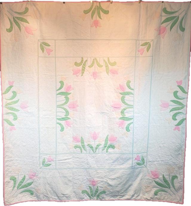 Vintage 1940s Kit Quilt with Tulips (1 of 10)