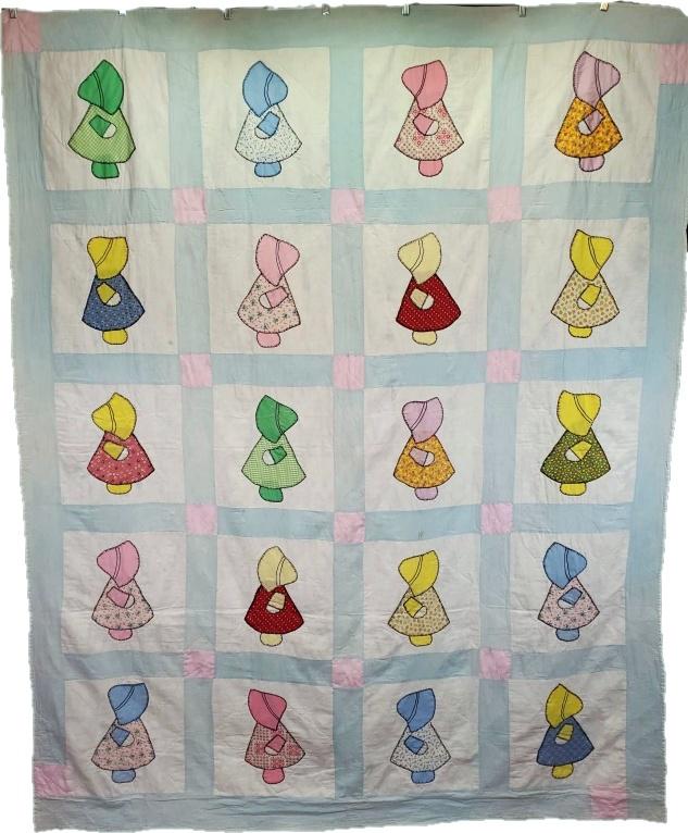 Vintage c1950s Sun Bonnet Sue Quilt (1 of 8)