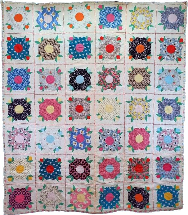Vintage 1950s French Rose Quilt (1 of 8)