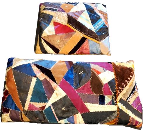 2 Antique Victorian Crazy Quilt Pillows (1 of 5)