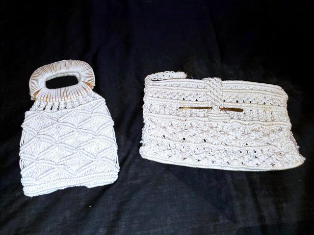 2 Vintage Crochet or Macrame Purses (1 of 6)
