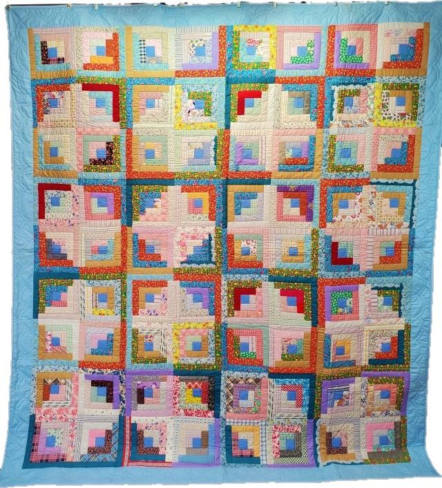 Vintage Log Cabin Quilt - PA c1970s (1 of 10)