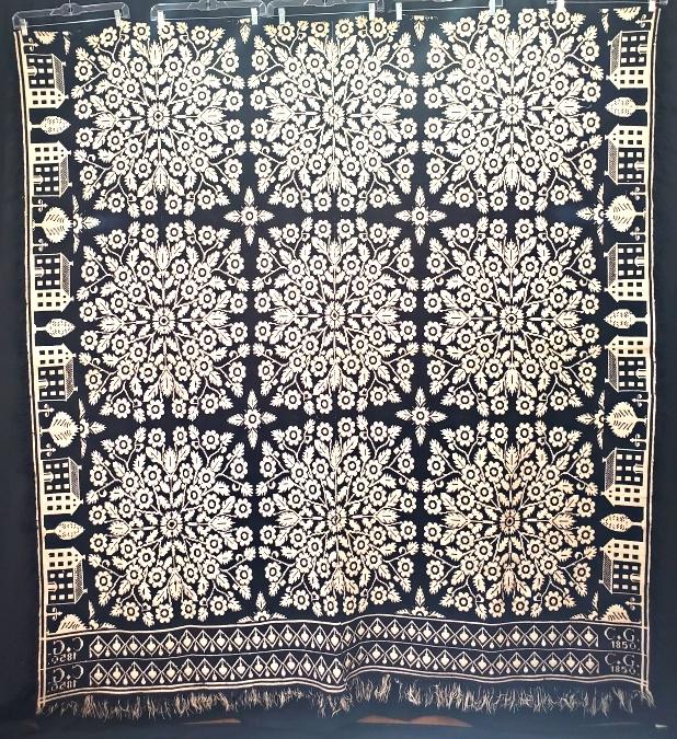 Antique 1850 Washington County PA Coverlet (1 of 11)