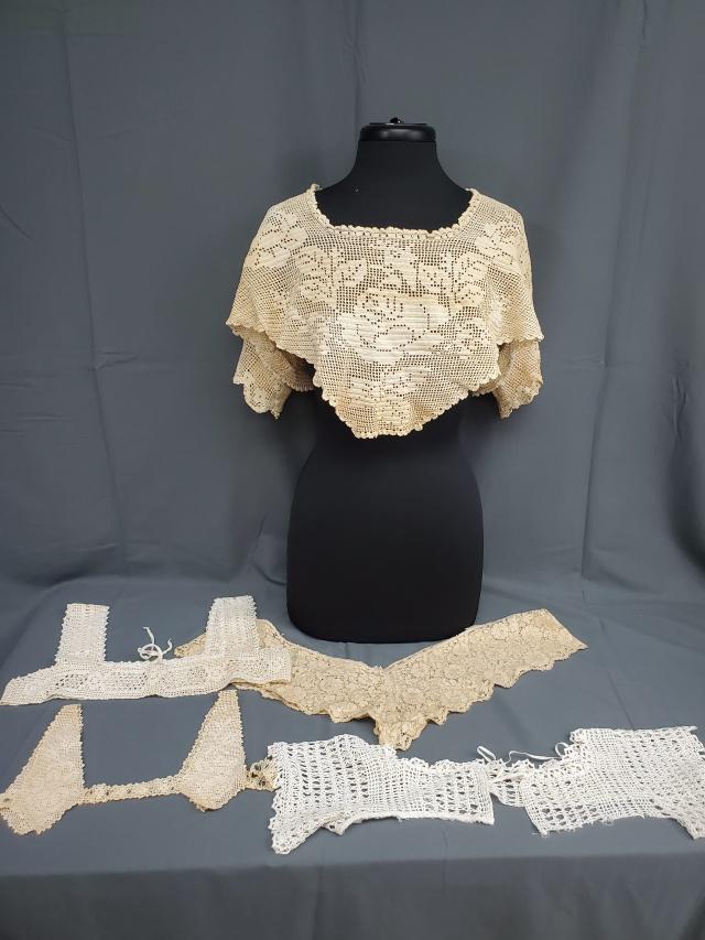 Group of 5 Vintage Nightgown Yokes - Lace, Crochet (1 of 7)