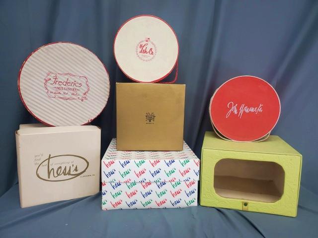 7 Vintage Hat Boxes: Wanamaker, Hess, H Leh (1 of 4)