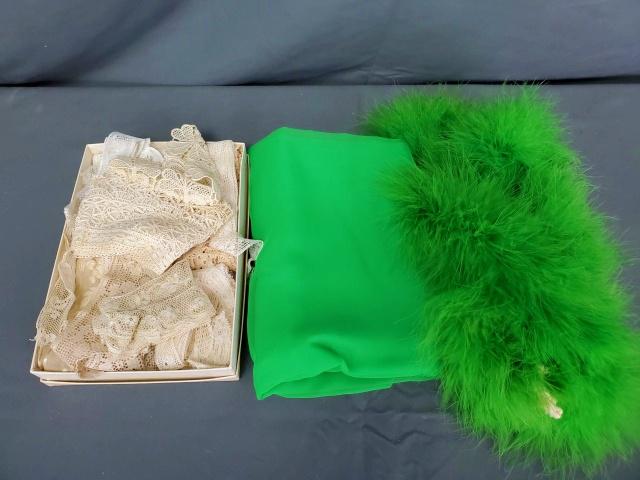 Small Lot of Vintage Lace, Retro Feather and Chiffon (1 of 4)