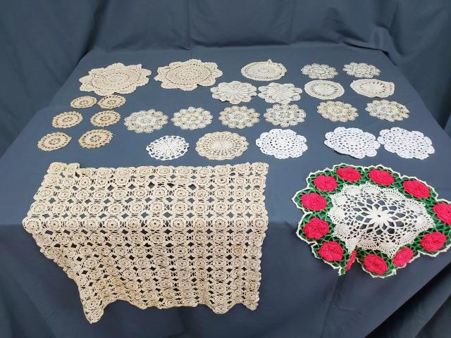 28 Vintage Hand Crocheted Doilies (1 of 12)