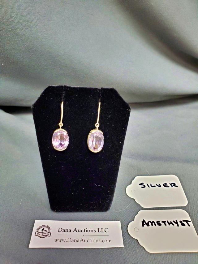 Amethyst and Silver Earrings from Brazil (1 of 3)