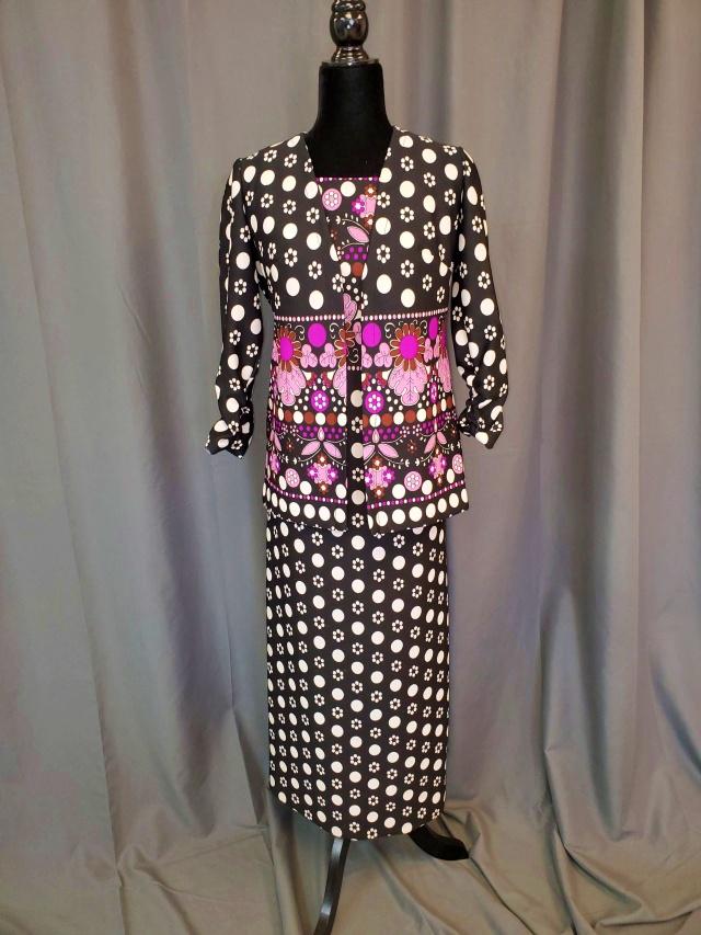 Vintage c1970s Polyester Dress with Jacket (1 of 11)