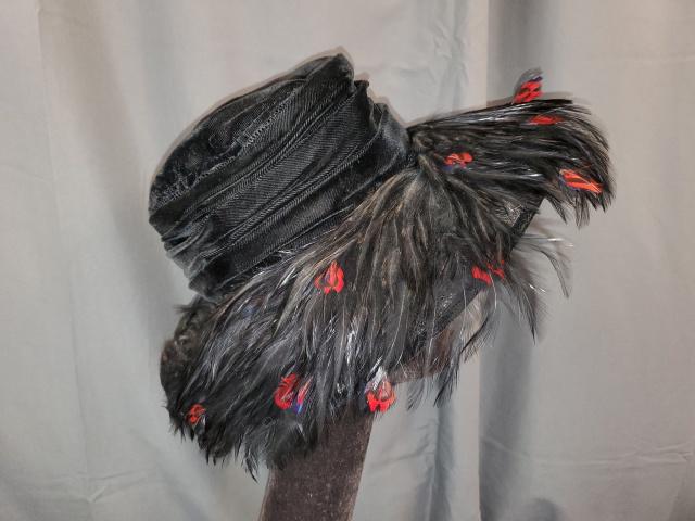 Vintage Feather and Velvet Wide Brim Hat (1 of 6)
