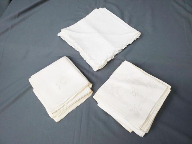3 Sets of Vintage Monogrammed Napkins B, C (1 of 7)
