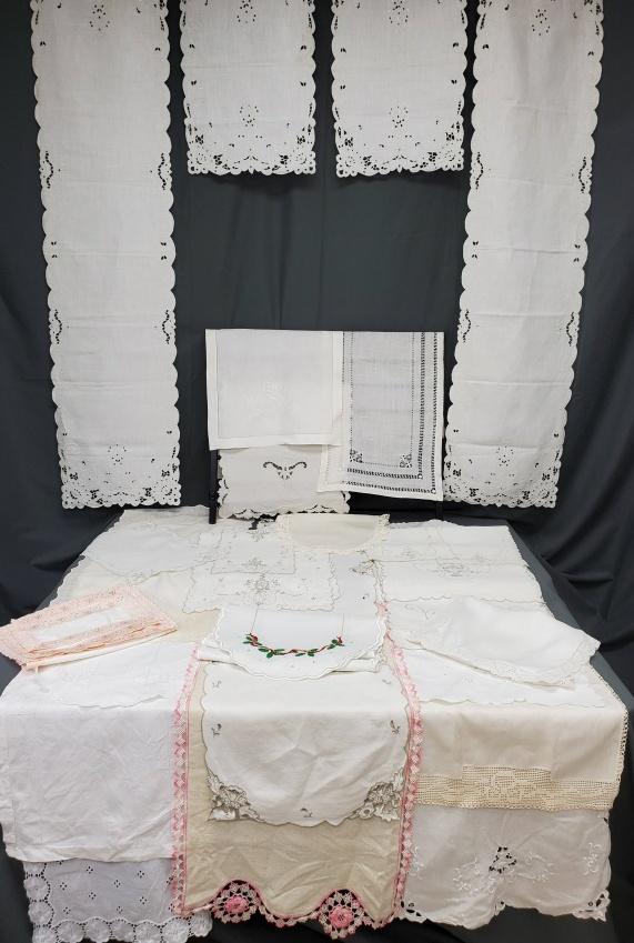 30 Vintage Dresser Scarves - Cutwork, more (1 of 20)