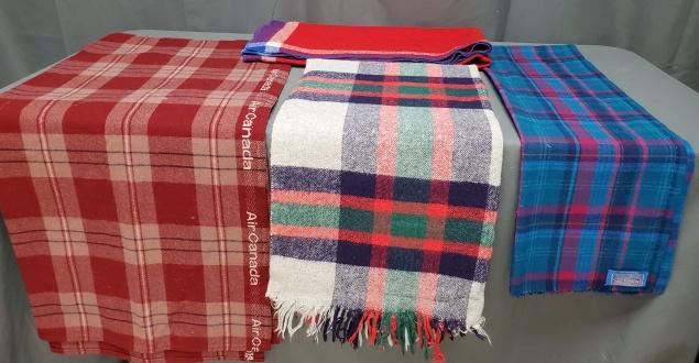 4 Vintage Plaid Scarves, Throws (1 of 9)