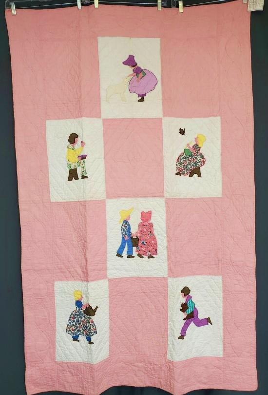 Vintage Anne Orr Nursey Rhyme Crib Quilt (1 of 8)