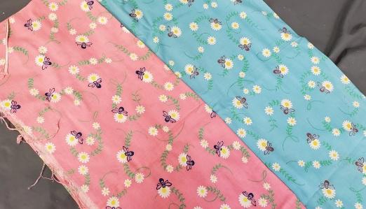 Two Vintage Feed Sacks - Pink and Aqua (1 of 6)