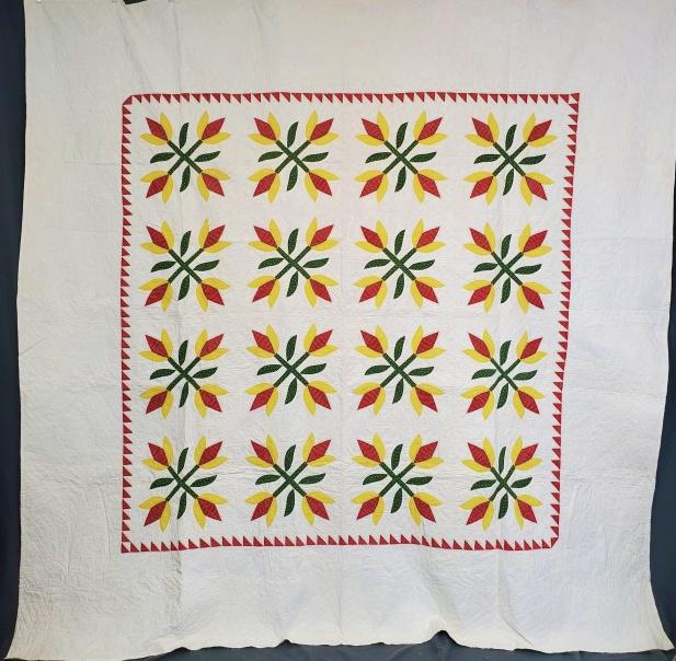 Antique Pieced Tulip Quilt (1 of 9)