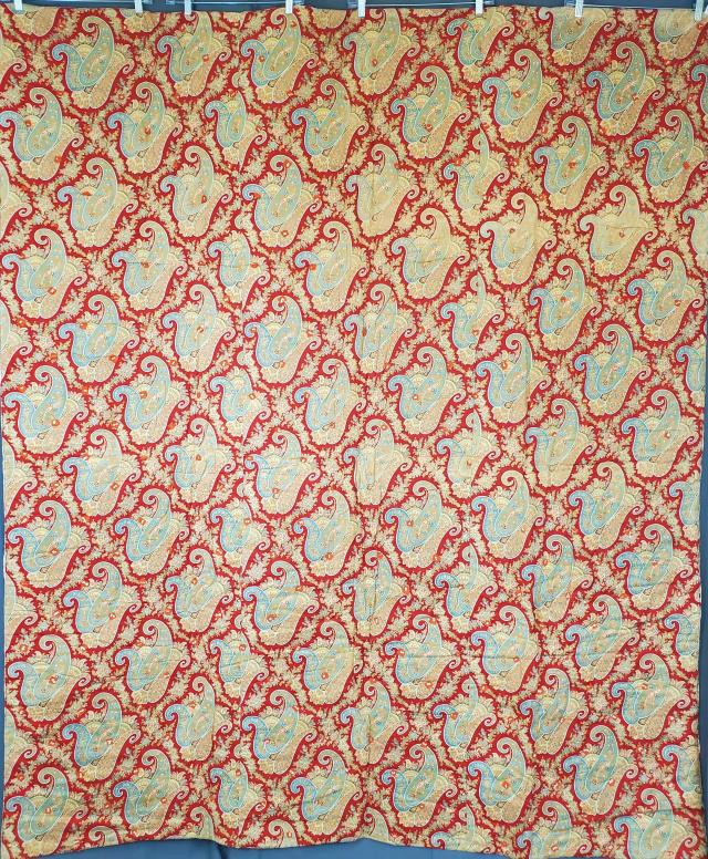 Antique Tied Comfort Quilt with Paisley Fabric (1 of 8)