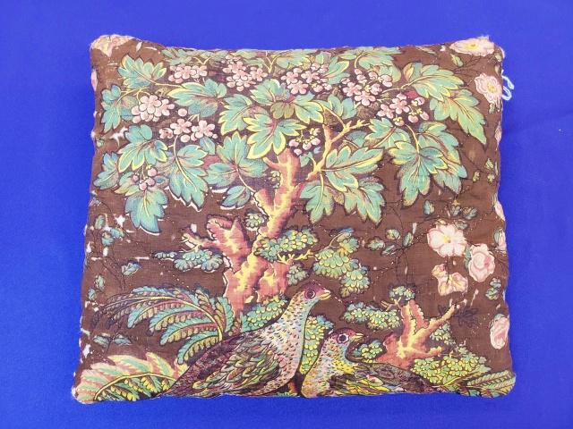 Antique Chintz Pillow: Antique c1830s Chintz Pillow, quilted, measures 12x10.5 inches. In fair condition with some splits to the chintz. We do our best to describe all items in detail and provide pictures. If you have any d