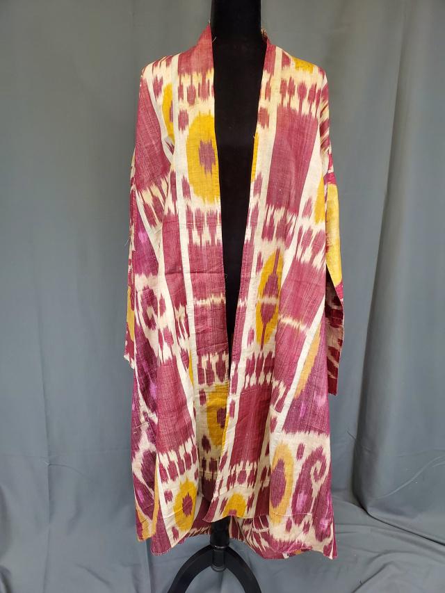 Antique Asian Ikat Linen Kimono Robe (1 of 8)