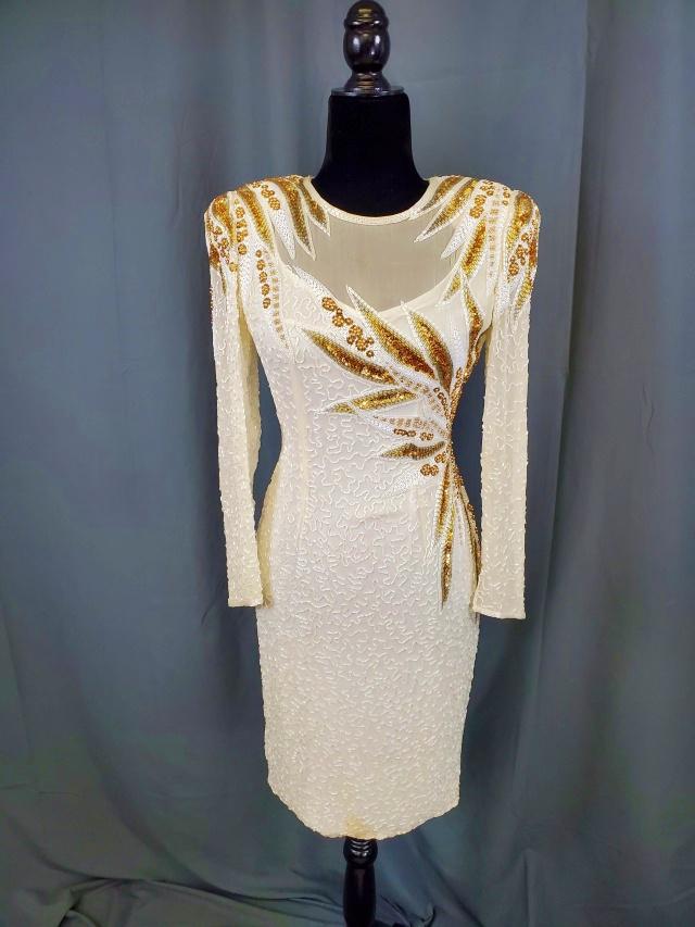 Vintage Silk and Beaded Dress Size 2 (1 of 9)