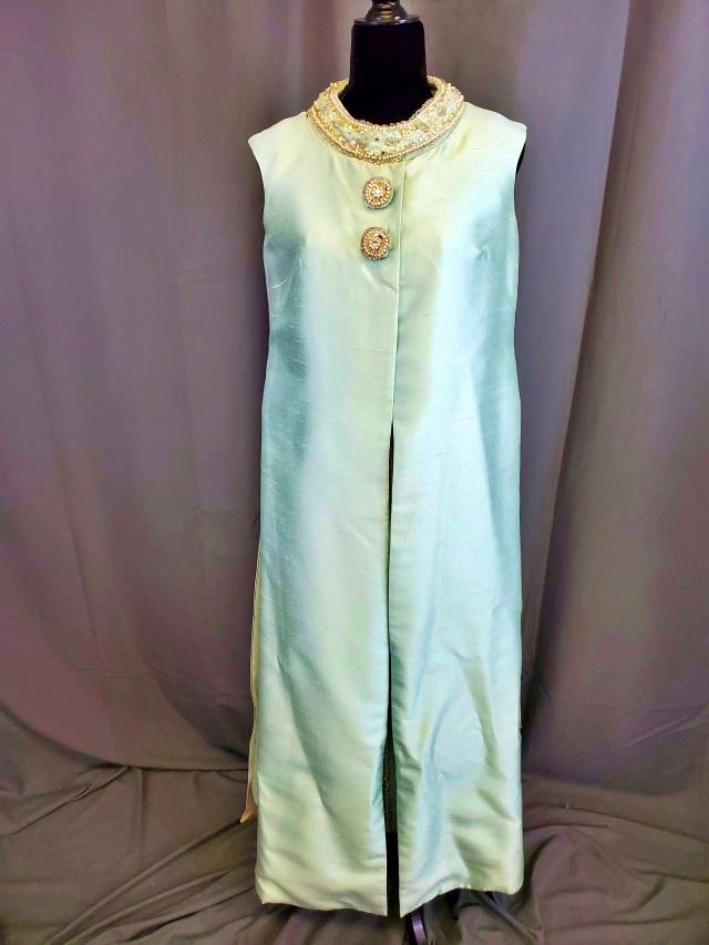 Vintage Aqua Maxi Dress with Duster (1 of 13)