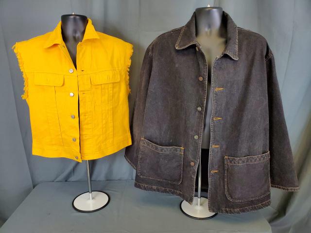 Mens Demin -Black Jacket - Yellow Vest (1 of 6)