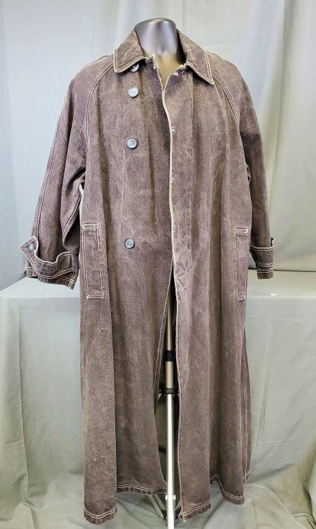 Mens Vintage Black Demin Trench Coat (1 of 8)