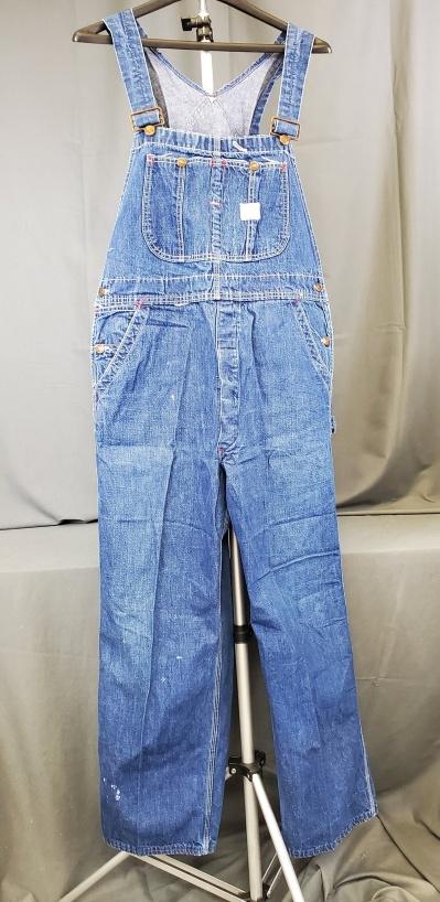 Vintage Big Mac Mens Overalls: Vintage Big Mac Mens Overalls. No size tag but appears to be size 40 waist and 28 inch inseam. In good condition, with some holes. This item was part of Laura Fisher's estate. Laura Fisher was a New Y