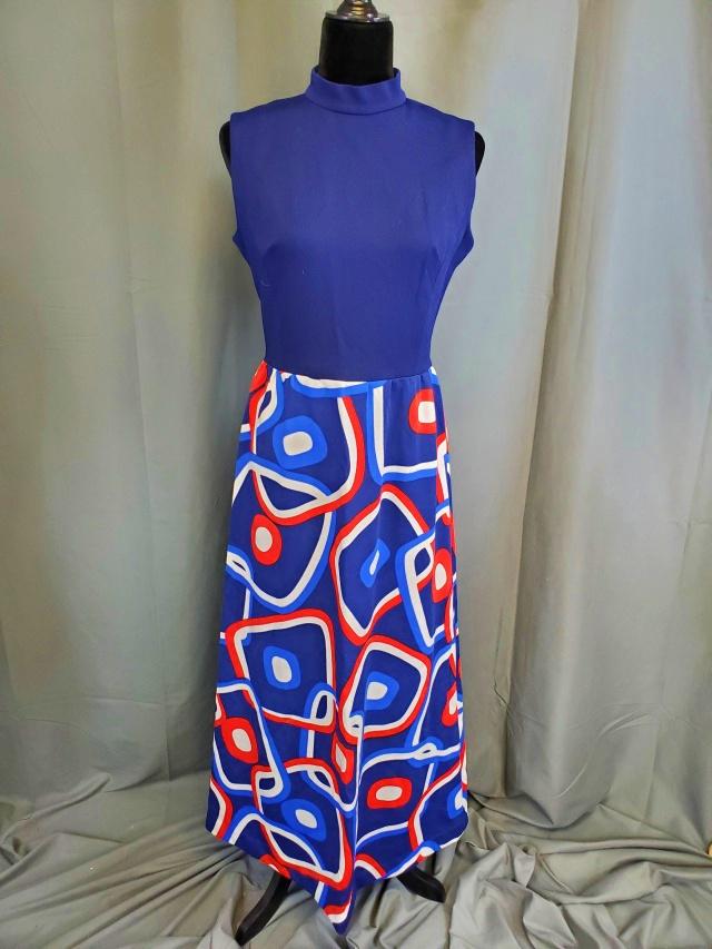 Vintage RWB Polyester Knit Maxi Dress (1 of 6)