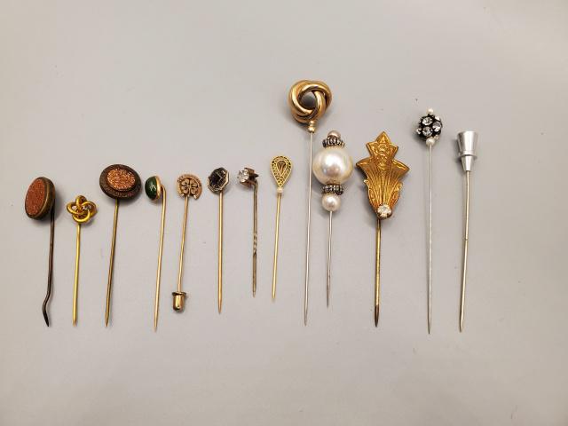 13 Vintage Hat and Stick Pins (1 of 3)