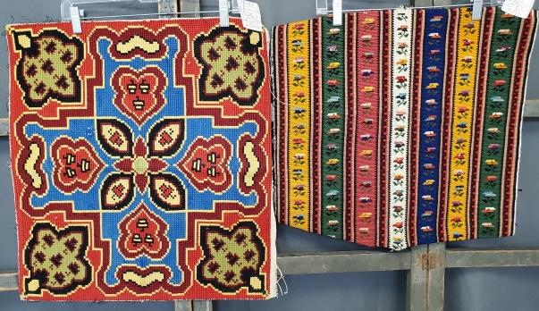 2 Antique French Needlework Pillow Pcs (1 of 9)