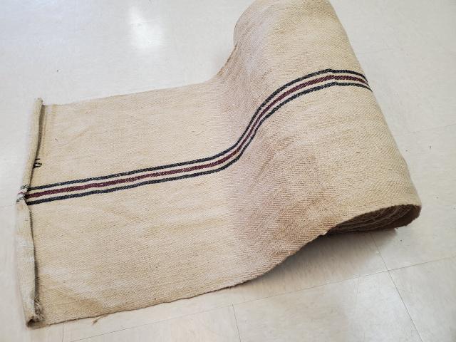 Antique Woven Hemp Stair Runner Red Stripe 60ft (1 of 5)