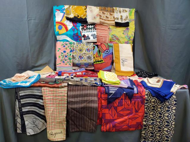 Large Group of 35 Vintage Silk Scarves (1 of 20)