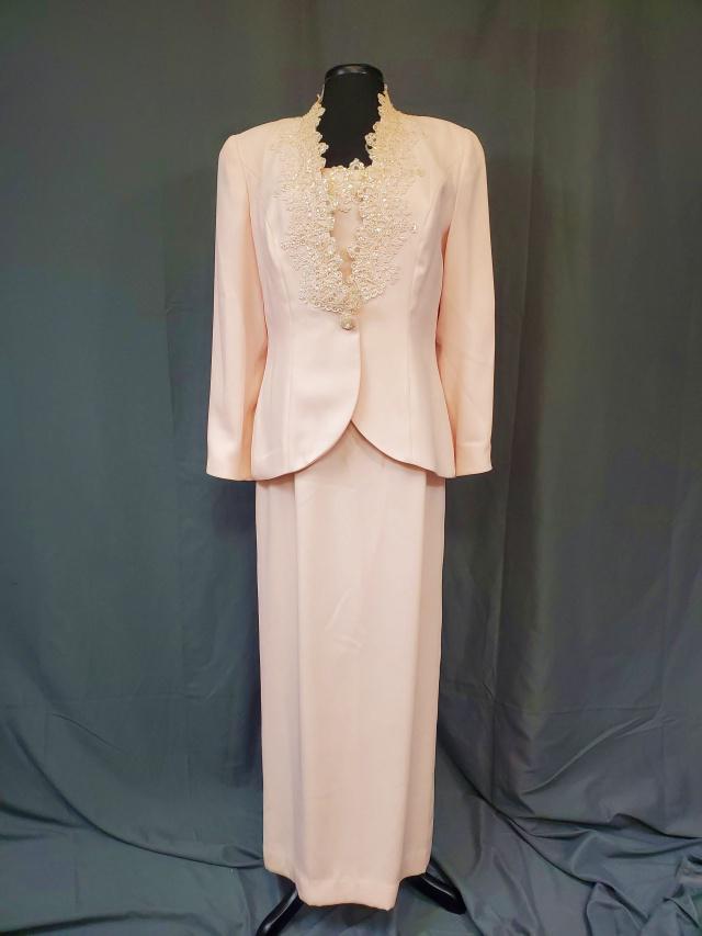 Vintage Victor Costa Pink Gown with Jacket Sz 12 (1 of 12)