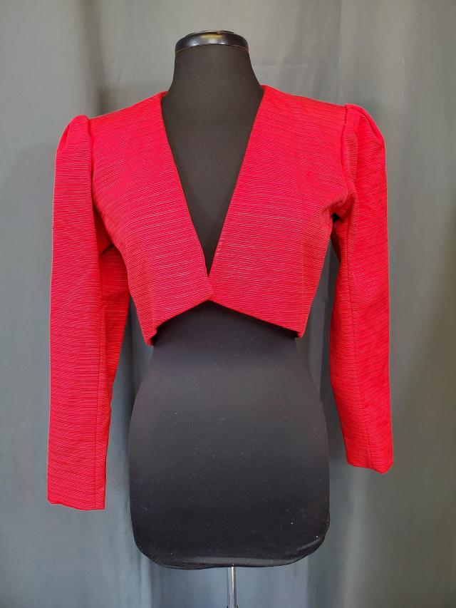 Vintage Yves Saint Laurent Red Bolero Jacket Sz 34 (1 of 8)