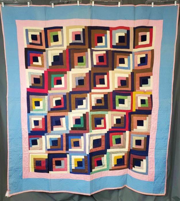 Vintage Grosgrain Ribbon Log Cabin Quilt (1 of 12)