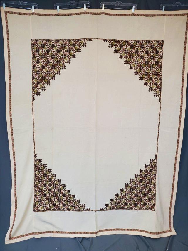 Vintage Hand Embroidered Linen Tablecloth - Stars (1 of 8)